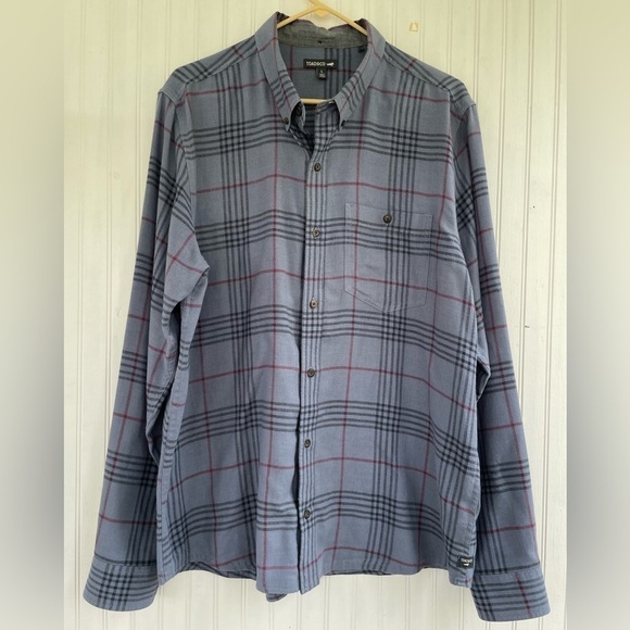 Toad&Co. Men's Blue Gray Plaid Airsmyth Long Sleeve Button Down Shirt Size Large - Picture 1 of 9